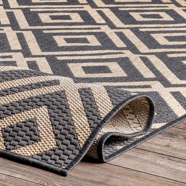 Nuloom Jayne Geometric Diamond Indoor/Outdoor Area Rug Dark Grey
