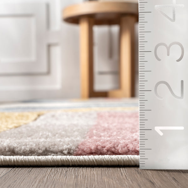 Nuloom Jerri Double Half Rainbow Kids Area Rug Beige