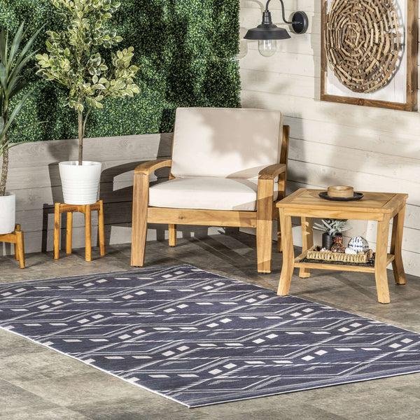 Nuloom Joni Tribal Machine Washable Indoor/Outdoor Area Rug Blue