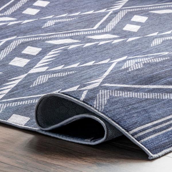 Nuloom Joni Tribal Machine Washable Indoor/Outdoor Area Rug Blue