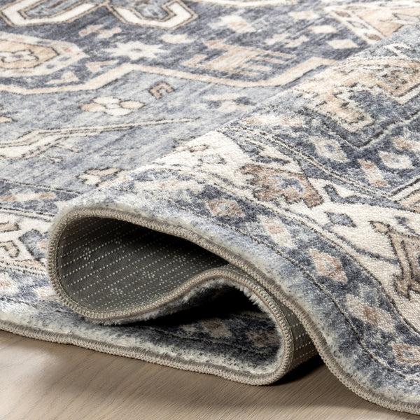 Nuloom Jordan Vintage Medallion Machine Washable Area Rug Grey