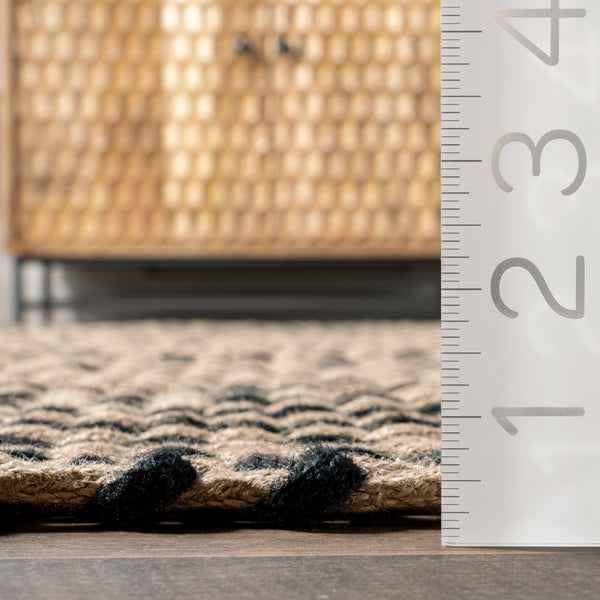 Nuloom Josilyn Striped Jute Tasseled Area Rug Natural