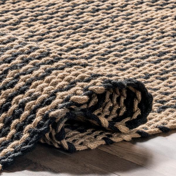 Nuloom Josilyn Striped Jute Tasseled Area Rug Natural
