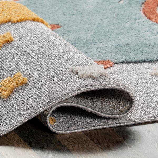 Nuloom Journee Rocket Ship High-Low Kids Tasseled Area Rug Multi