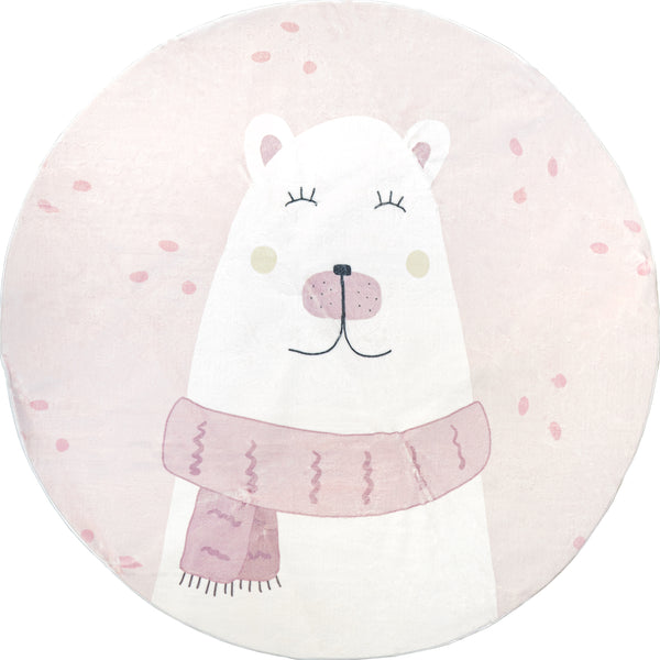 nuloom Jovie Polar Bear Machine Washable Kids Area Rug Pink