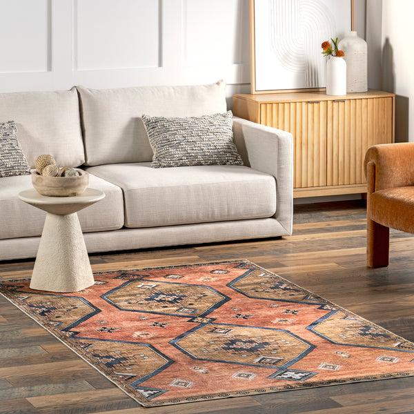 Nuloom Judy Traditional Persian Machine Washable Area Rug Rust
