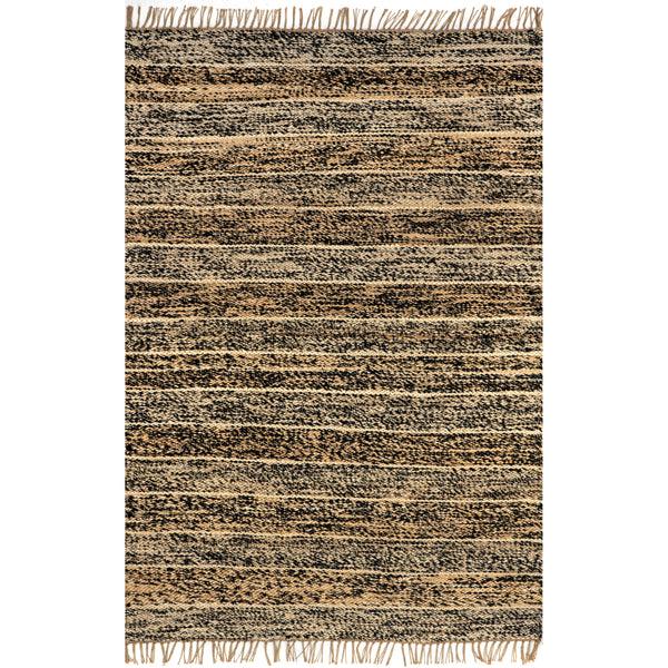 nuloom Julane Striped Jute Tassel Area Rug Dark Gray