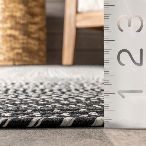 Nuloom Juliana Ombre Braided Indoor/Outdoor Area Rug Black