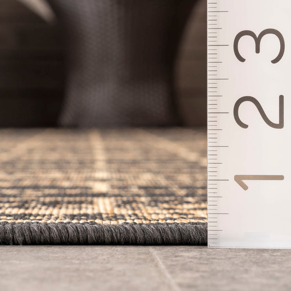 Nuloom Justina Abstract Brick Indoor/Outdoor Area Rug Charcoal