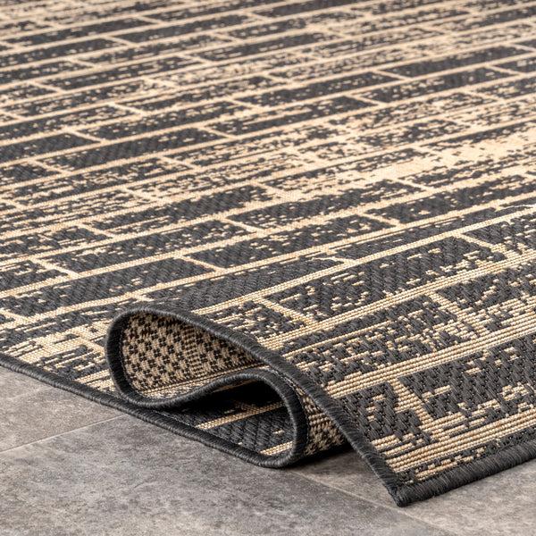 Nuloom Justina Abstract Brick Indoor/Outdoor Area Rug Charcoal
