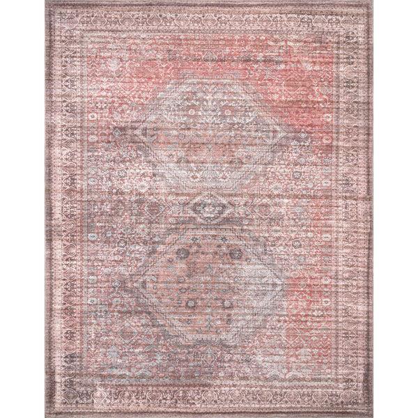 nuloom Justine Machine Washable Faded Geometric Medallion Area Rug Gray