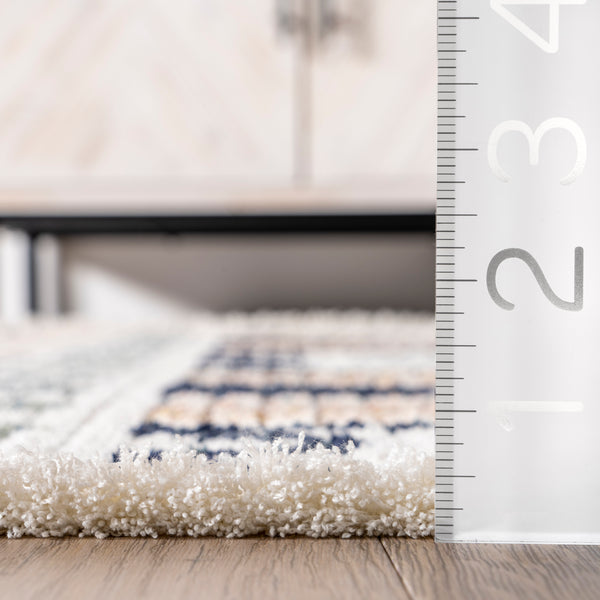 Nuloom Kaarina Multi Rainbow Kids Fringe Area Rug Blue