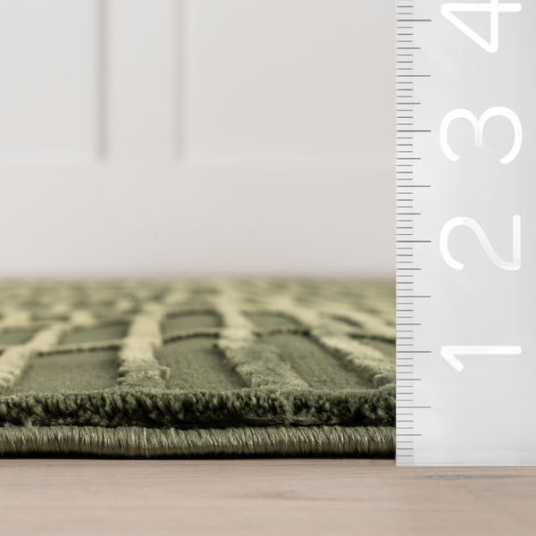 Nuloom Kailani Geometric Machine Washable Area Rug Green