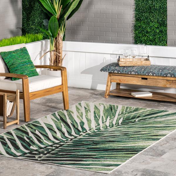 Nuloom Kalene Double Palm Indoor/Outdoor Area Rug Green