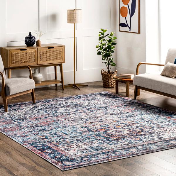 Nuloom Kasi Vintage Persian Machine Washable Area Rug Blue