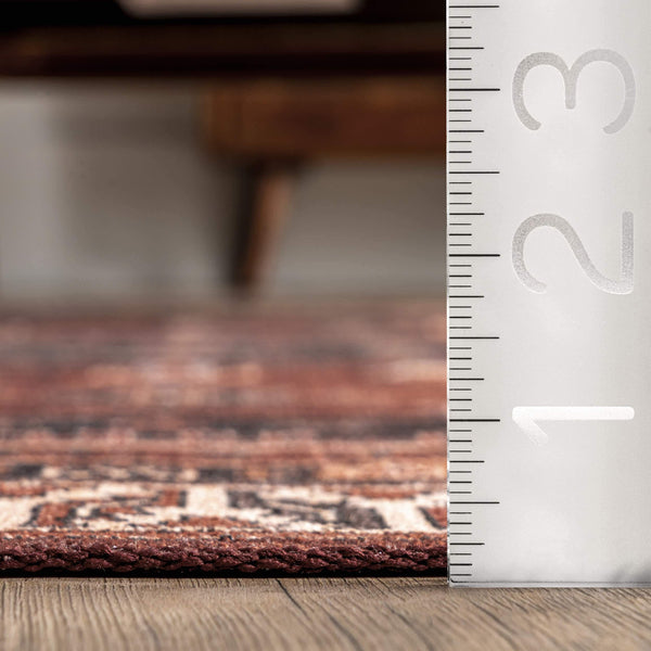 Nuloom Kathryn Machine Washable Traditional Rustic Area Rug Red