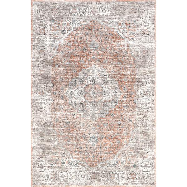 nuloom Kayleigh Traditional Faded Fringe Area Rug Rust