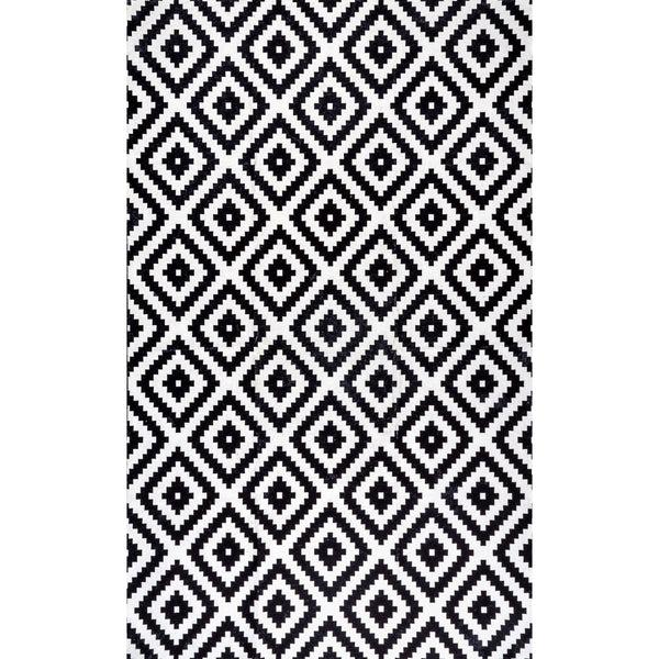 nuloom Kellee Machine Washable Modern Diamonds Area Rug Black