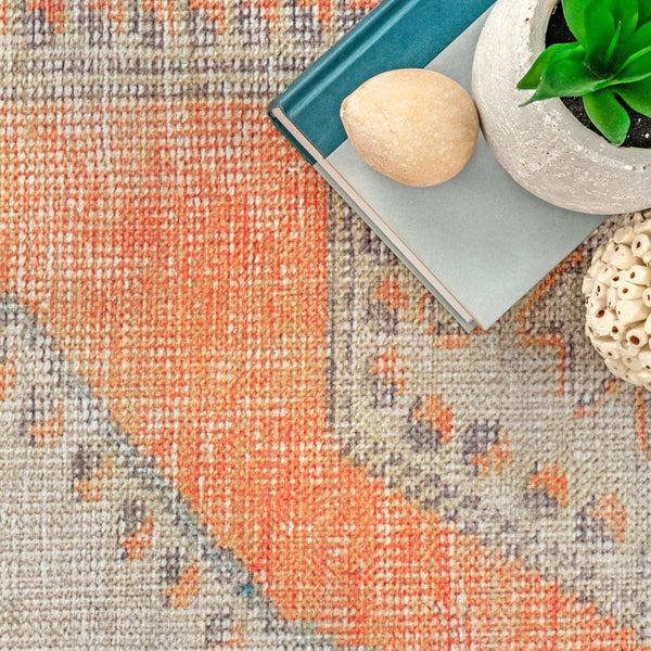 Nuloom Khloe Printed Snowflake Medallion Flatweave Orange