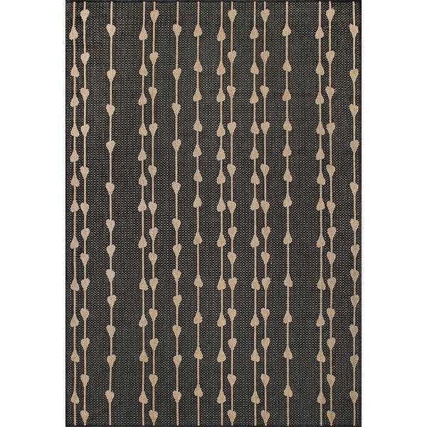 Nuloom Kiernan Vertical Teardrop Stripe Indoor/Outdoor Area Rug Charcoal