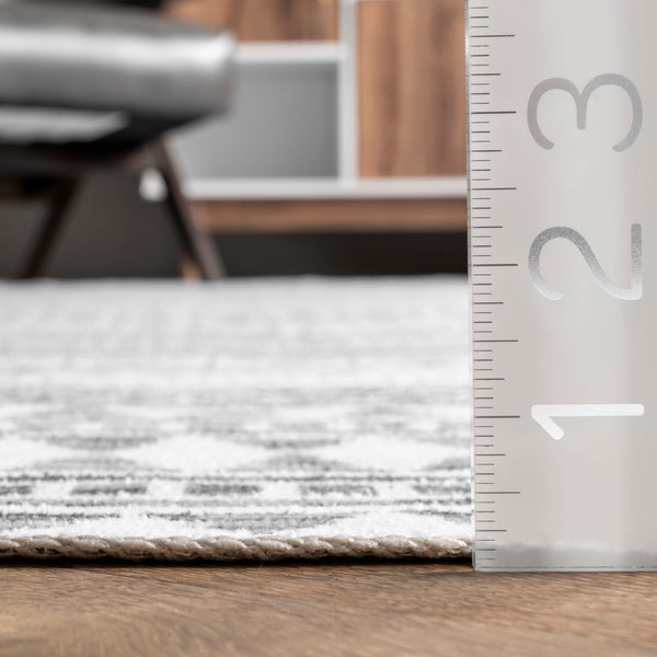 Nuloom Kira Machine Washable Tribal Geometric Area Rug Gray