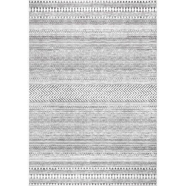 nuloom Kira Machine Washable Tribal Geometric Area Rug Gray