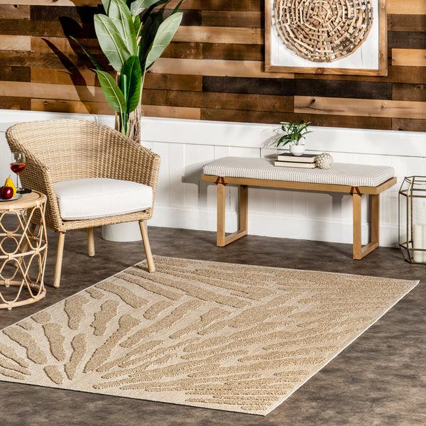Nuloom Kisha Transitional Abstract Indoor/Outdoor Area Rug Beige
