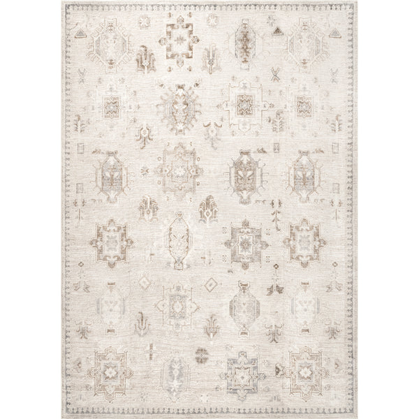 nuloom Krystin Distressed Machine Washable Area Rug Beige