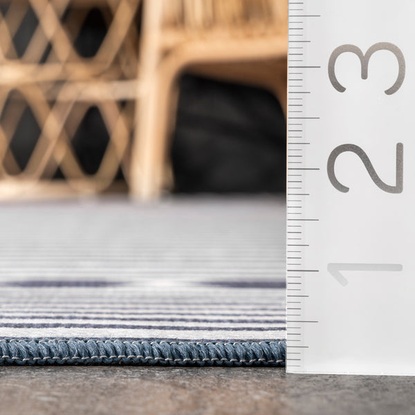 Nuloom Lacie Multi Striped Machine Washable Indoor/Outdoor Area Rug Blue
