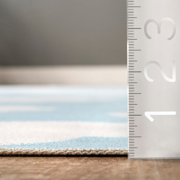 Nuloom Landon Clouds Kids Washable Area Rug Light Blue