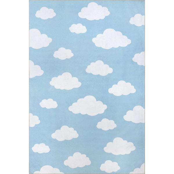 nuloom Landon Clouds Kids Washable Area Rug Light Blue