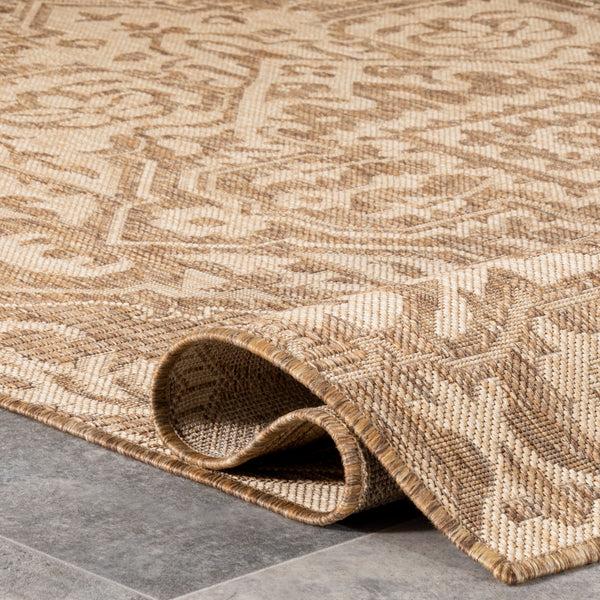 Nuloom Lane Elegant Medallion Indoor/Outdoor Area Rug Beige
