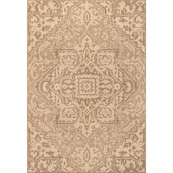 nuloom Lane Elegant Medallion Indoor/Outdoor Area Rug Beige