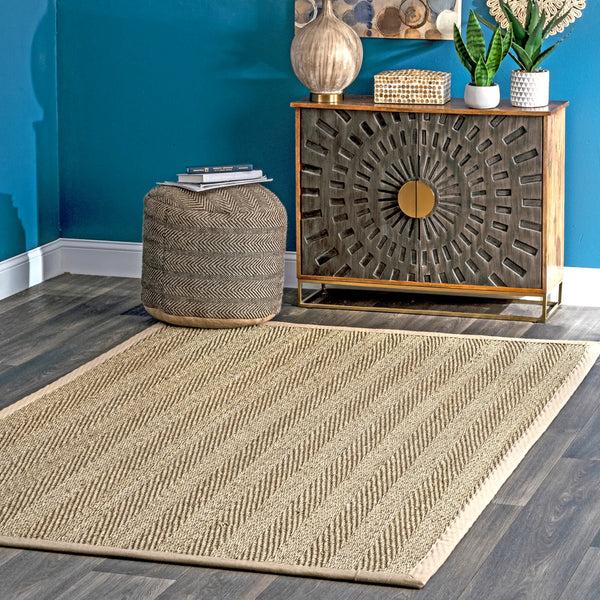 Nuloom Larnaca Seagrass Herringbone Indoor/Outdoor Area Rug Navy