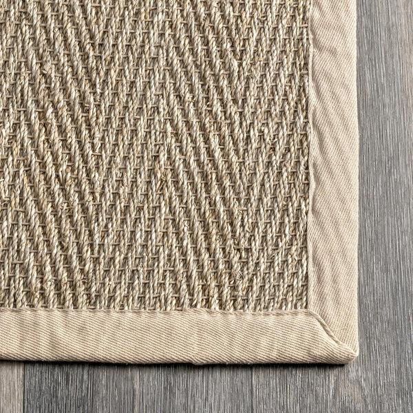 Nuloom Larnaca Seagrass Herringbone Indoor/Outdoor Area Rug Navy