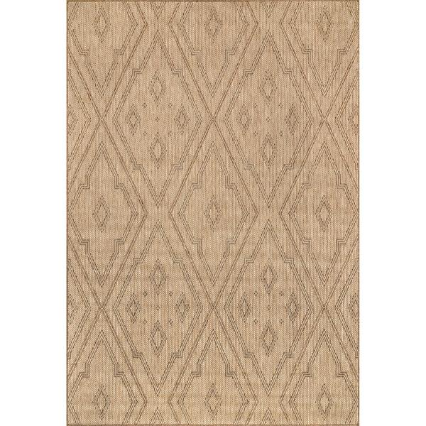 nuloom Latia Double Diamond Indoor/Outdoor Area Rug Beige