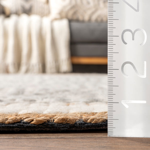 Nuloom Laura Bohemian Trellis Wool And Jute Area Rug Ivory