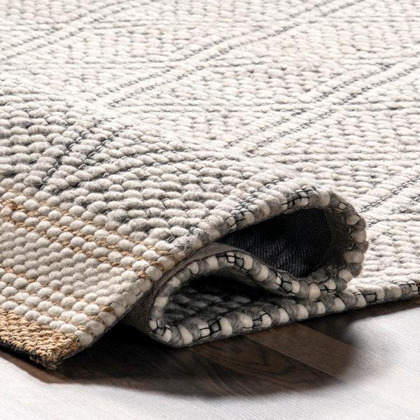 Nuloom Laura Bohemian Trellis Wool And Jute Area Rug Ivory