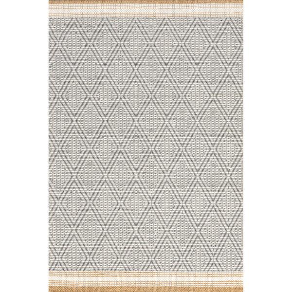 nuloom Laura Bohemian Trellis Wool and Jute Area Rug Ivory