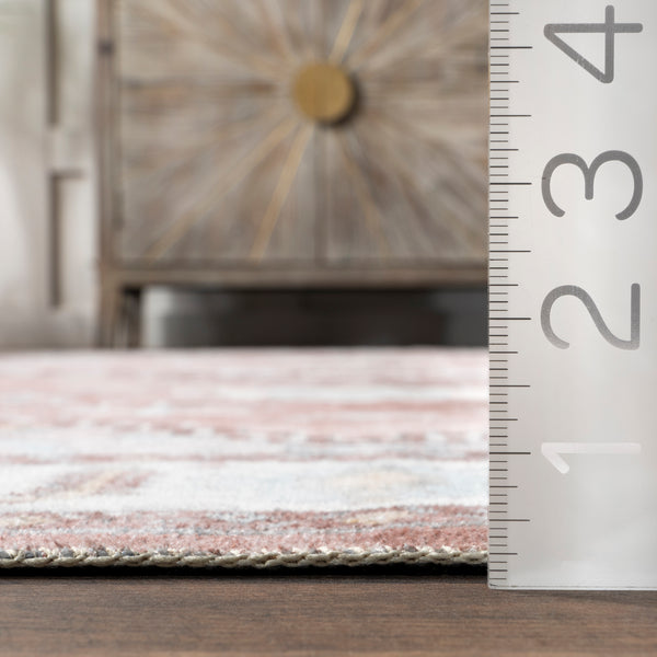 Nuloom Lawrence Traditional Machine Washable Area Rug Blush