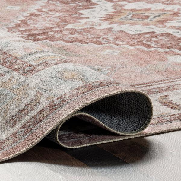 Nuloom Lawrence Traditional Machine Washable Area Rug Blush