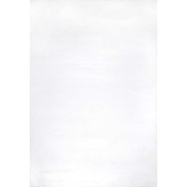 nuloom Layne Soft Silky Faux Rabbit Fur Area Rug White