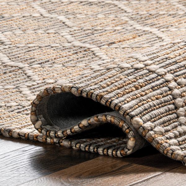 Nuloom Leanne Geometric Jute And Wool Area Rug Natural