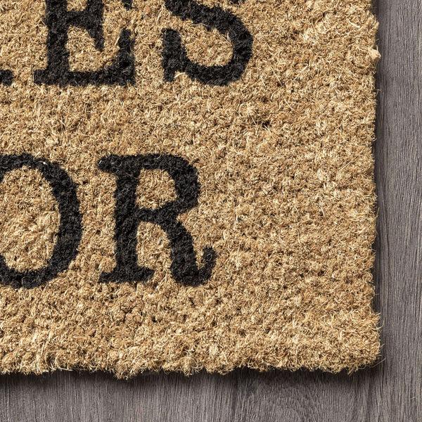 Nuloom Leave Shoes And Worries Coir Doormat Natural