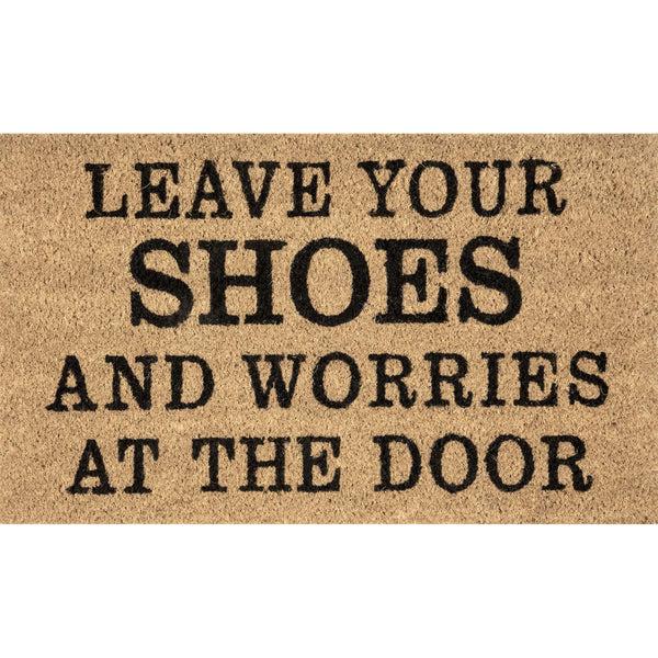 nuloom Leave Shoes and Worries Coir Doormat Natural