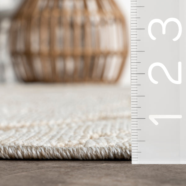 Nuloom Leisa Abstract Swirls Indoor/Outdoor Area Rug Beige