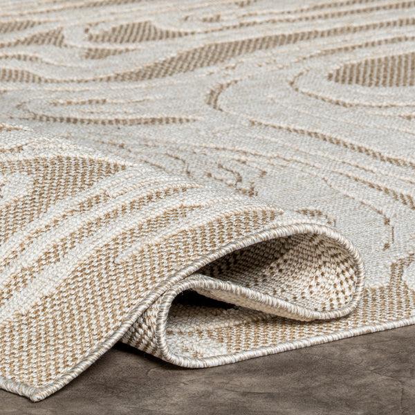Nuloom Leisa Abstract Swirls Indoor/Outdoor Area Rug Beige