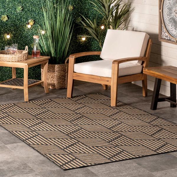 Nuloom Leona Modern Geometric Indoor/Outdoor Area Rug Charcoal