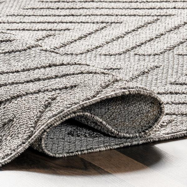 Nuloom Lessie High-Low Geometric Indoor/Outdoor Area Rug Gray