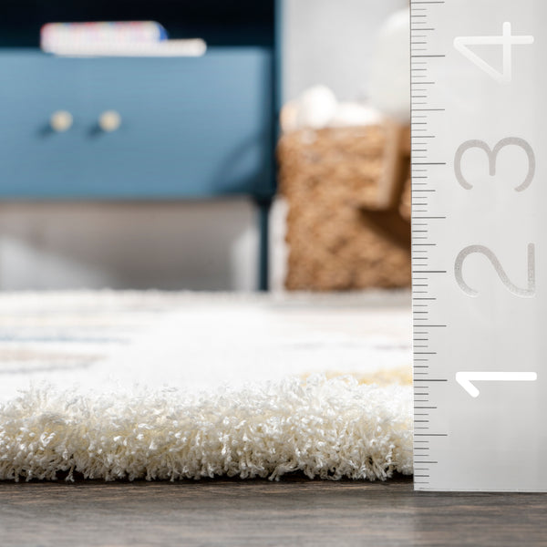 Nuloom Leyla Half Colorful Circles Kids Area Rug Beige